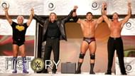 It's Evolution, baby: Ric Flair, Triple H, Batista, and Randy Orton.